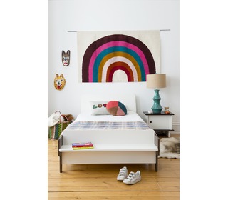 River Twin Bed White/Walnut - Oeuf NYC